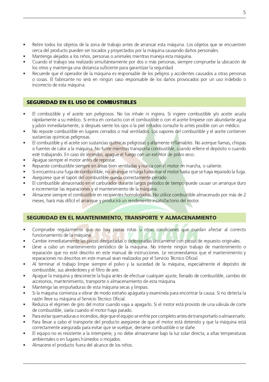Pag. 5 - Instrucciones desbrozadora LHD52L